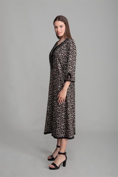 V Yaka Örme Empirme Elbise