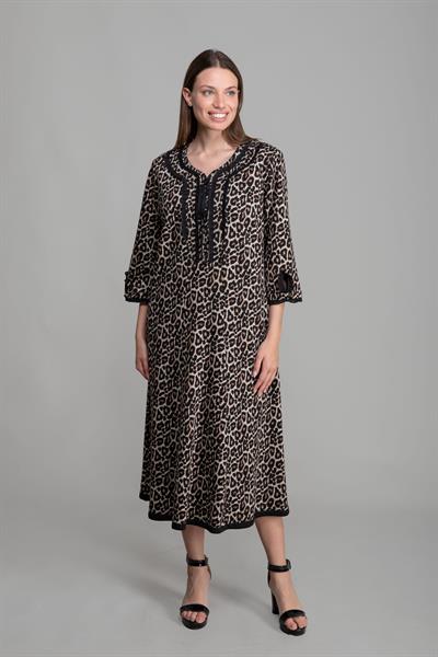 V Yaka Örme Empirme Elbise