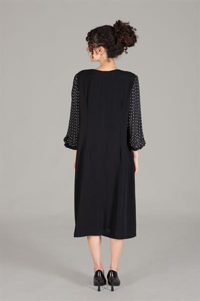V Neck Polka Dot Chiffon Dress