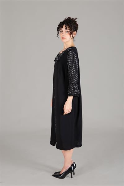 V Neck Polka Dot Chiffon Dress