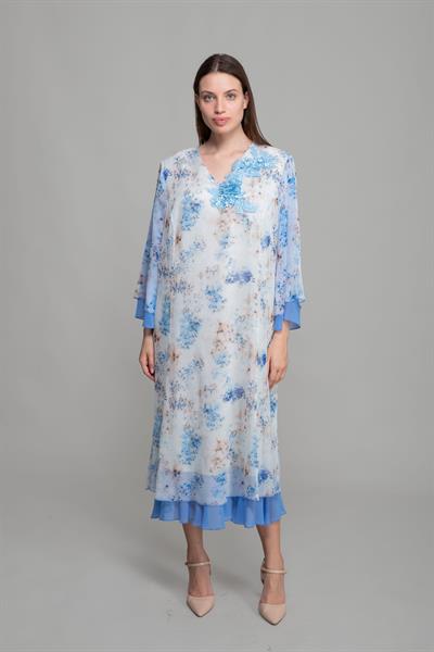 V Yaka Silk Line Elegant Elbise