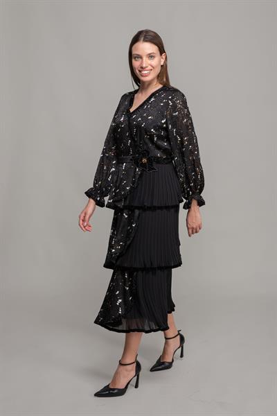 V Yaka Simli Yakma Elbise