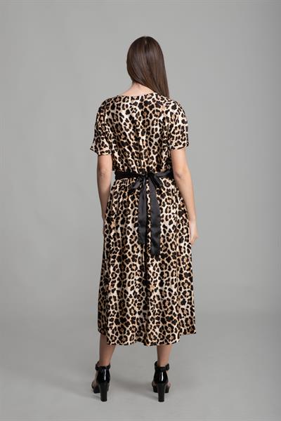 V Yaka Visco Saten Elbise