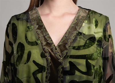 V Neck Yakma Kadife Dress