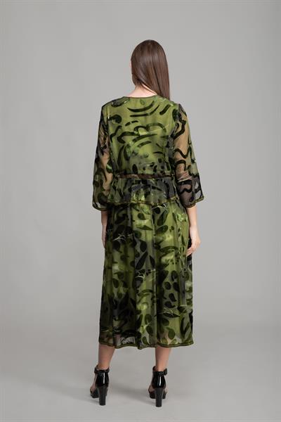 V Neck Yakma Kadife Dress