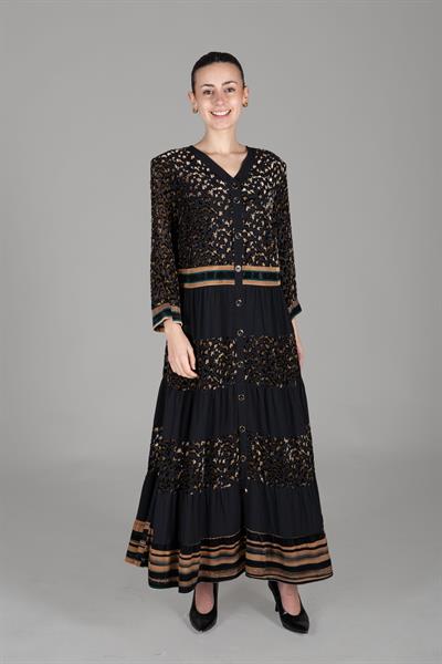 V Yaka Yakma Kadife Elbise