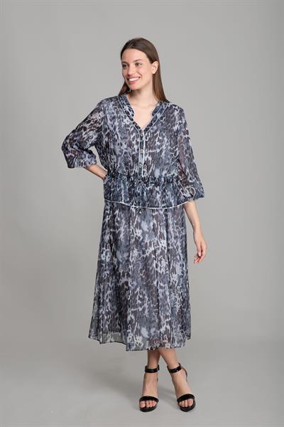 V Yaka Yoryo Şifon Elbise