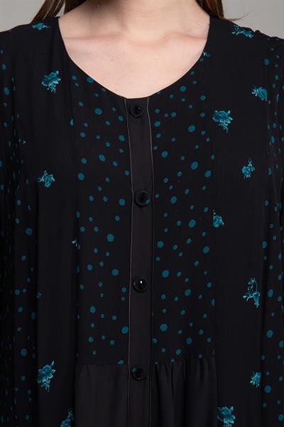 Yuvarlak Yaka Barutçu Elbise