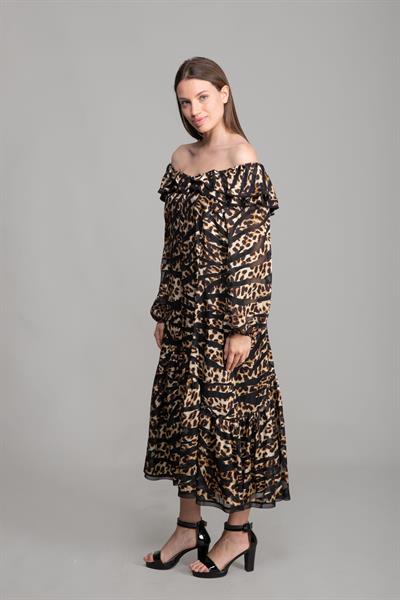 Yuvarlak Yaka Barutçu Yakma Elbise