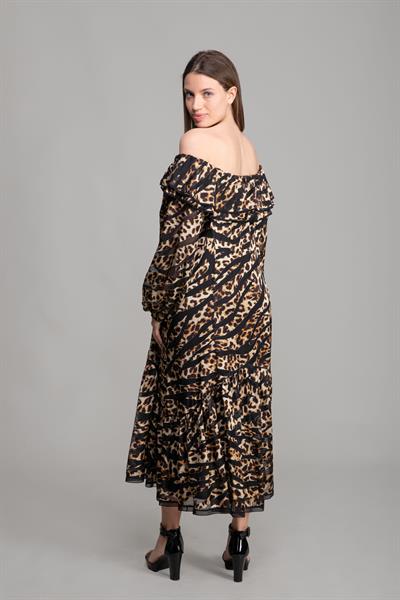 Yuvarlak Yaka Barutçu Yakma Elbise