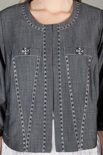 Yuvarlak Yaka Ceketli Elbise