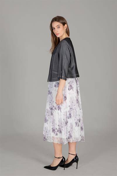 Yuvarlak Yaka Ceketli Elbise