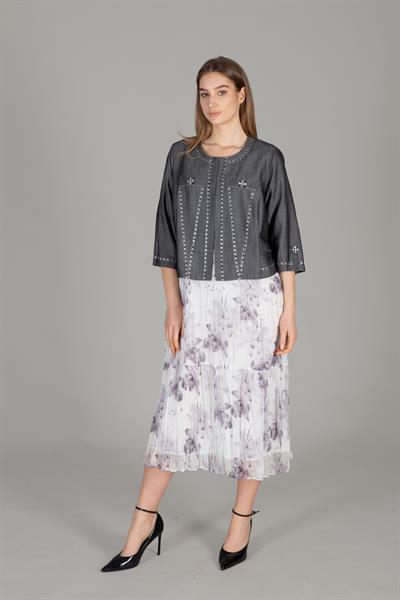 Yuvarlak Yaka Ceketli Elbise