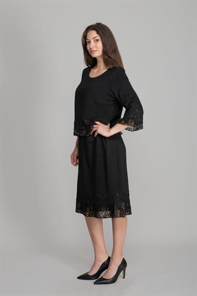 Yuvarlak Yaka Çelikli Ribana Elbise