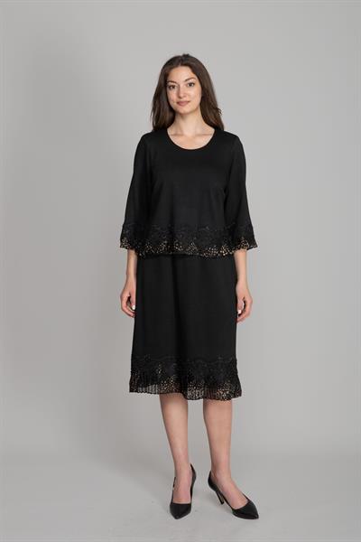 Yuvarlak Yaka Çelikli Ribana Elbise