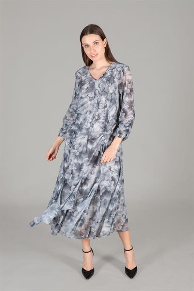 Yuvarlak Yaka Empirme Elbise