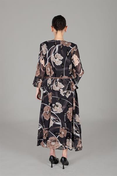 Yuvarlak Yaka Empirme Elbise