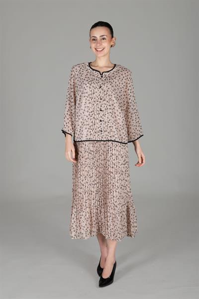 Yuvarlak Yaka Empirme Elbise