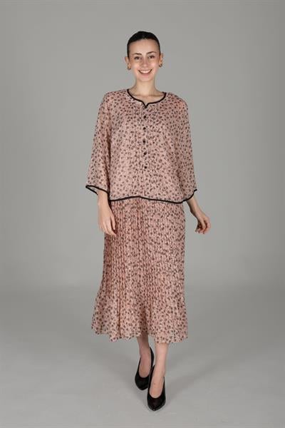 Yuvarlak Yaka Empirme Elbise