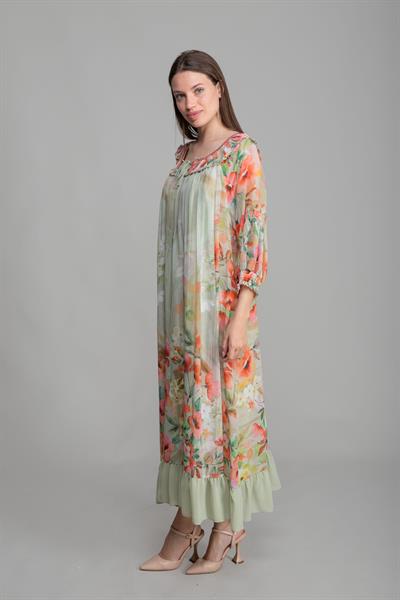 Yuvarlak Yaka Empirme Elegant Elbise