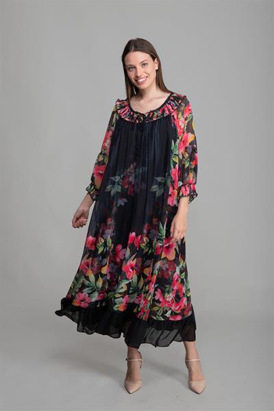 Yuvarlak Yaka Empirme Elegant Elbise