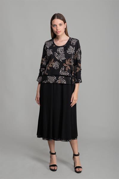 Yuvarlak Yaka Empirme Kadife Elbise