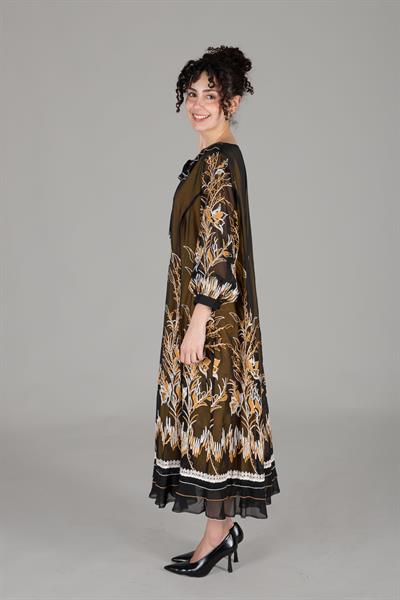 Round Neck Ruffwithlı Dress