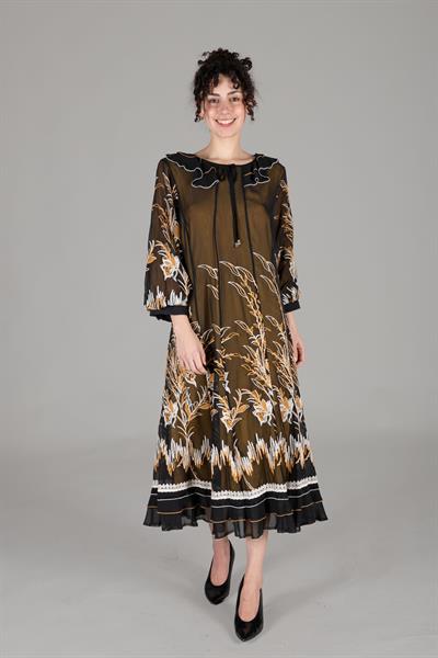 Round Neck Ruffwithlı Dress