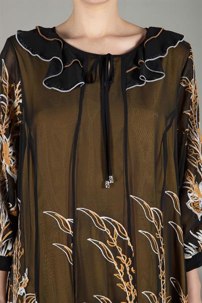 Round Neck Ruffwithlı Dress
