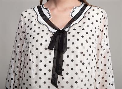 Round Neck Fularlı Chiffon Dress