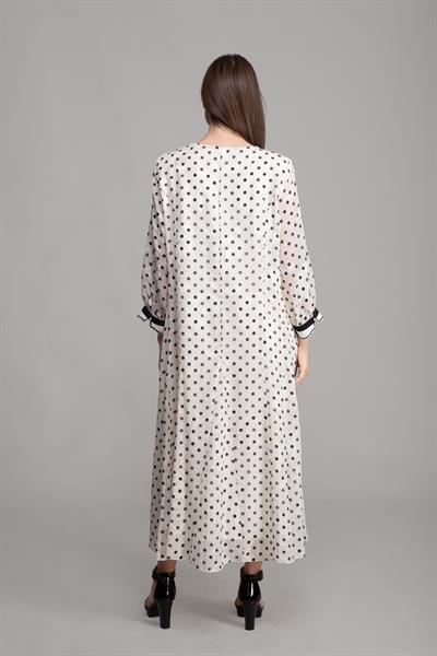 Round Neck Fularlı Chiffon Dress