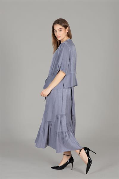 Round Neck Gored Skirt Takım