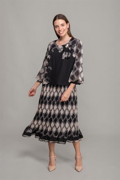 Yuvarlak Yaka Krinkıl Elbise