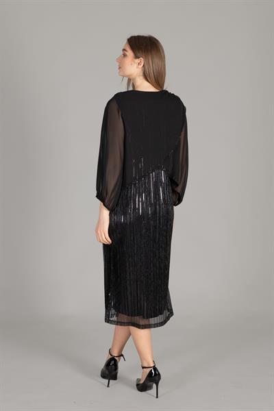 Round Neck Sequin Tulwith Dress
