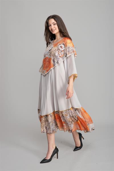 Yuvarlak Yaka Penang Empirme Elbise