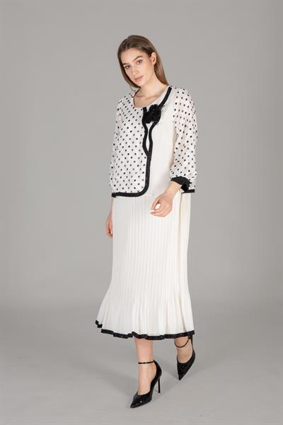 Yuvarlak Yaka Şifon Elbise