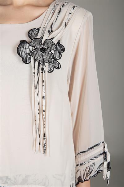 Yuvarlak Yaka Şifon Elbise