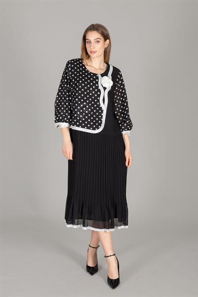 Yuvarlak Yaka Şifon Elbise