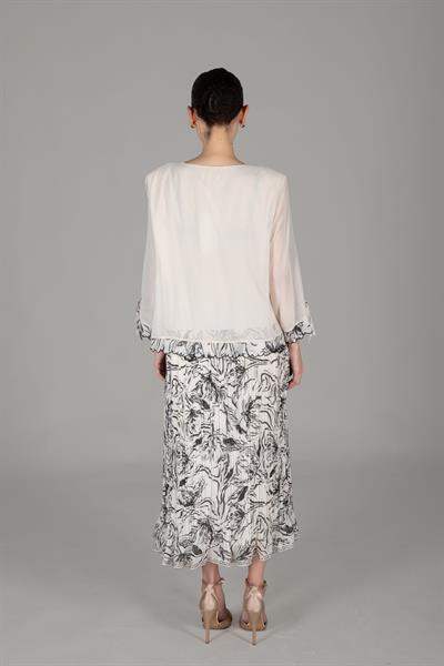 Yuvarlak Yaka Şifon Elbise