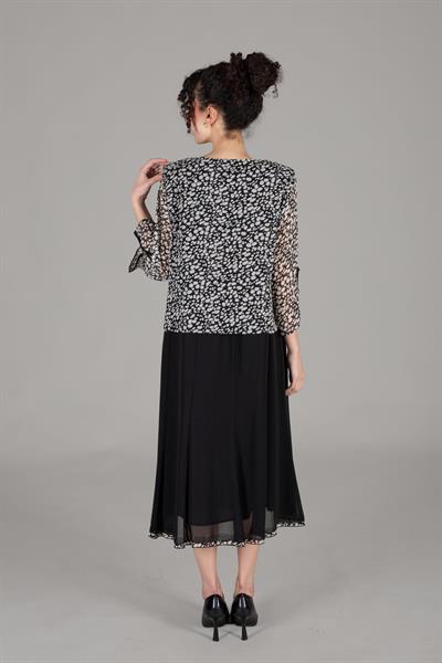 Round Neck Chiffon Empirme Dress