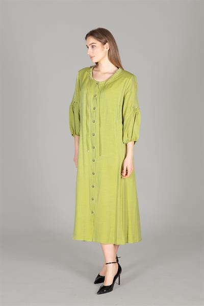 Yuvarlak Yaka Simli Elbise