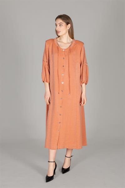 Yuvarlak Yaka Simli Elbise