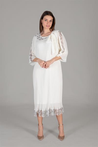 Round Neck Tulwithlü Chiffon Dress