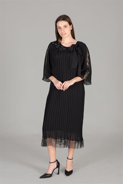 Round Neck Tulwithlü Chiffon Dress