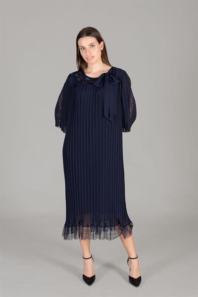 Round Neck Tulwithlü Chiffon Dress