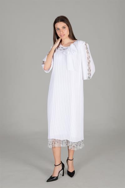 Round Neck Tulwithlü Chiffon Dress