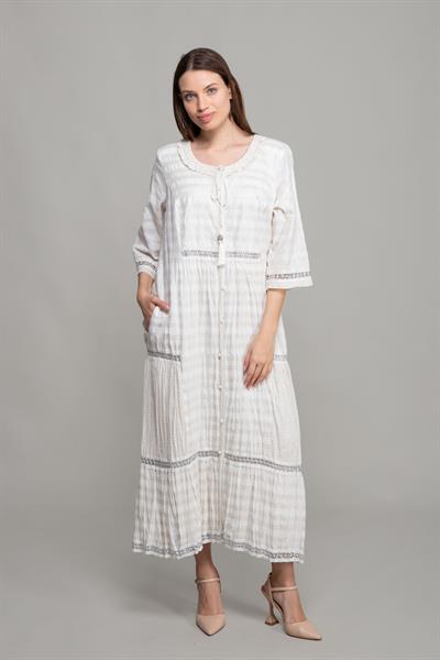 Yuvarlak Yaka Vual Elbise