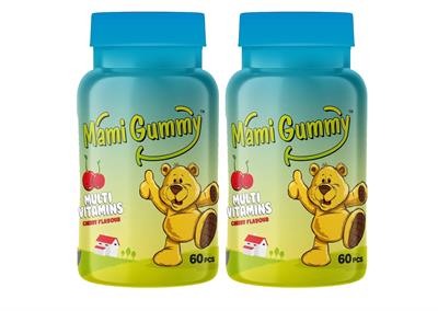 Mami Gummy Kids Gummies Multivitamin 60 Adet Çiğnenebilir Gummy Jel Kiraz Aromalı - 2 Adet