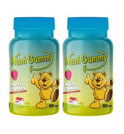 Mami Gummy Kids Gummies Multivitamin 60 Adet Çiğnenebilir Gummy Jel Çilek Aromalı - 2 Adet