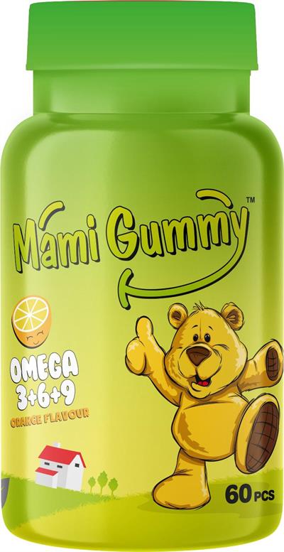 MamiGummy Kids Gummies Omega 3+6+9 60 Adet Çiğnenebilir Gummy Portakal Aromalı
